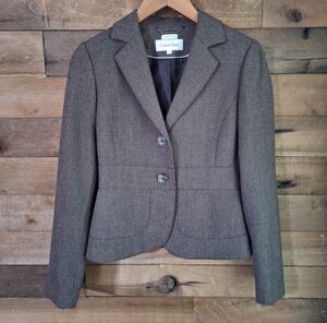 Calvin Klein Stretch Tweed Blazer Jacket Sz 2